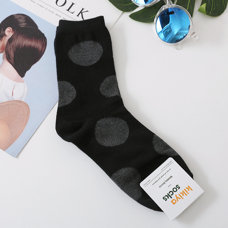 Korean Imported Socks Kikiya Polka Dots Retro Series Fashionable American Modern Circular Dots Korean Imported Socks Kikiya Polka Dots Retro Series Fashionable American Modern Circular Dots