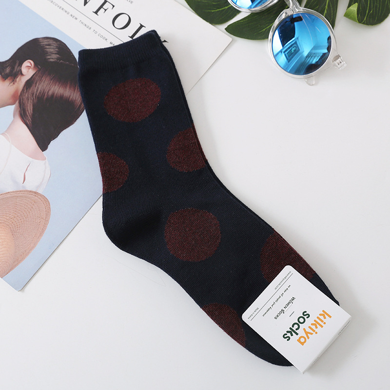 Korean Imported Socks Kikiya Polka Dots Retro Series Fashionable American Modern Circular Dots Korean Imported Socks Kikiya Polka Dots Retro Series Fashionable American Modern Circular Dots