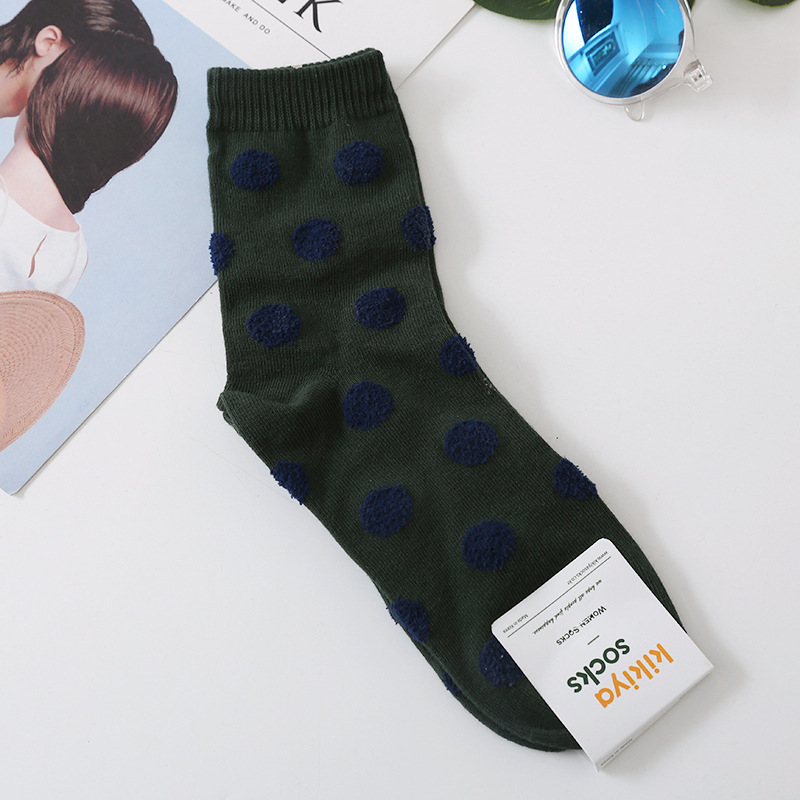 Korean Imported Socks Kikiya Polka Dots Retro Series Fashionable American Modern Circular Dots Korean Imported Socks Kikiya Polka Dots Retro Series Fashionable American Modern Circular Dots