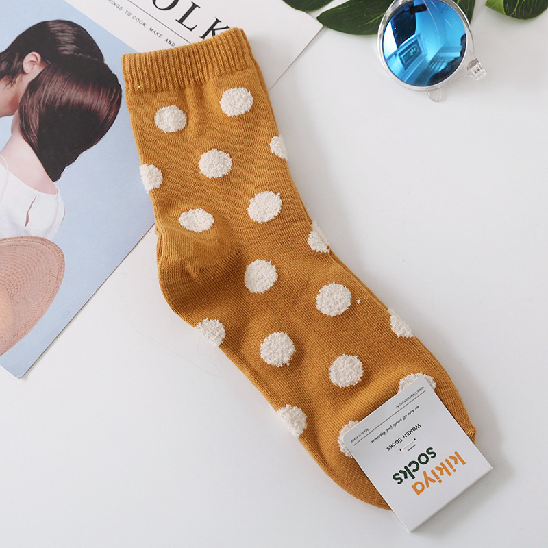 Korean Imported Socks Kikiya Polka Dots Retro Series Fashionable American Modern Circular Dots Korean Imported Socks Kikiya Polka Dots Retro Series Fashionable American Modern Circular Dots