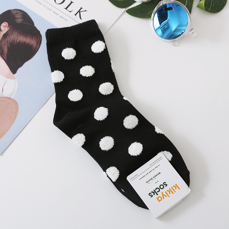 Korean Imported Socks Kikiya Polka Dots Retro Series Fashionable American Modern Circular Dots Korean Imported Socks Kikiya Polka Dots Retro Series Fashionable American Modern Circular Dots