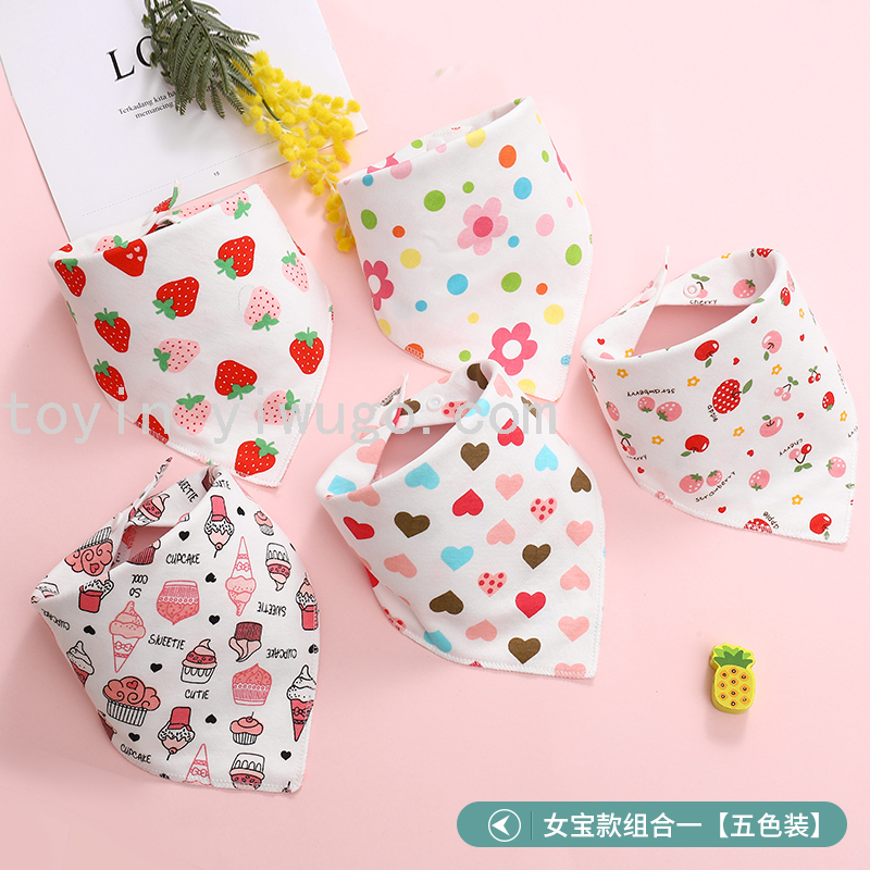 Western Style Children's Saliva Towel Newborn Cotton Handsome Baby Girl Waterproof Korean Style Triangular Binder