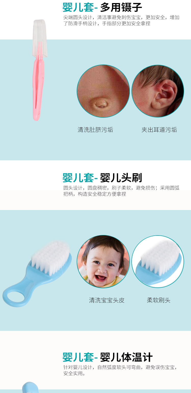 Maternal and Child Supplies Nail Scissor Set Feed Medication Utensil Nasal Aspirator Baby Care Kit Baby Nail Clippers