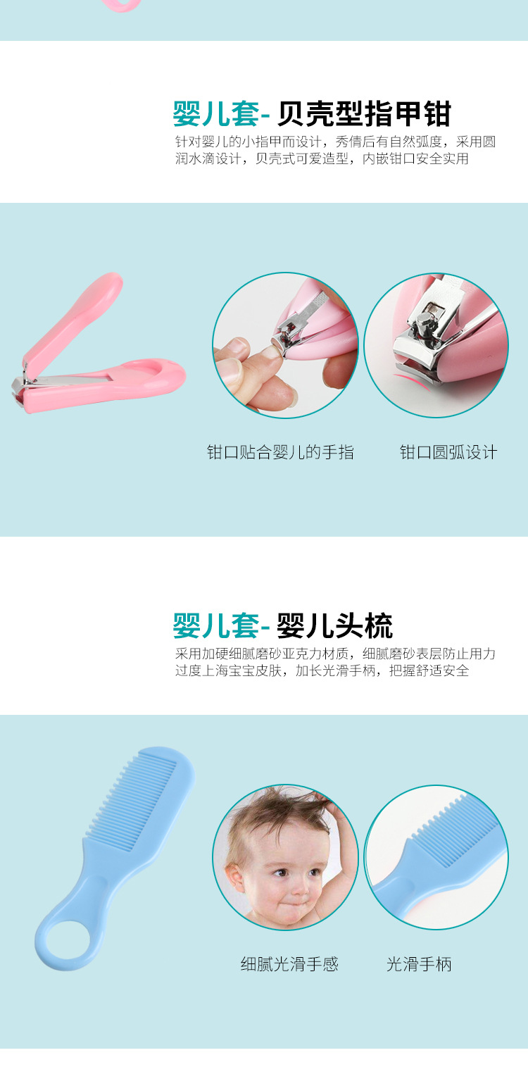 Maternal and Child Supplies Nail Scissor Set Feed Medication Utensil Nasal Aspirator Baby Care Kit Baby Nail Clippers