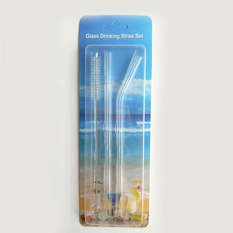 Repeatable high borosilicateglass straw heat-resistant anti-lipstick transparent adult pregnant drink straw feed brush Repeatable high borosilicateglass straw heat-resistant anti-lipstick transparent adult pregnant drink straw feed brush