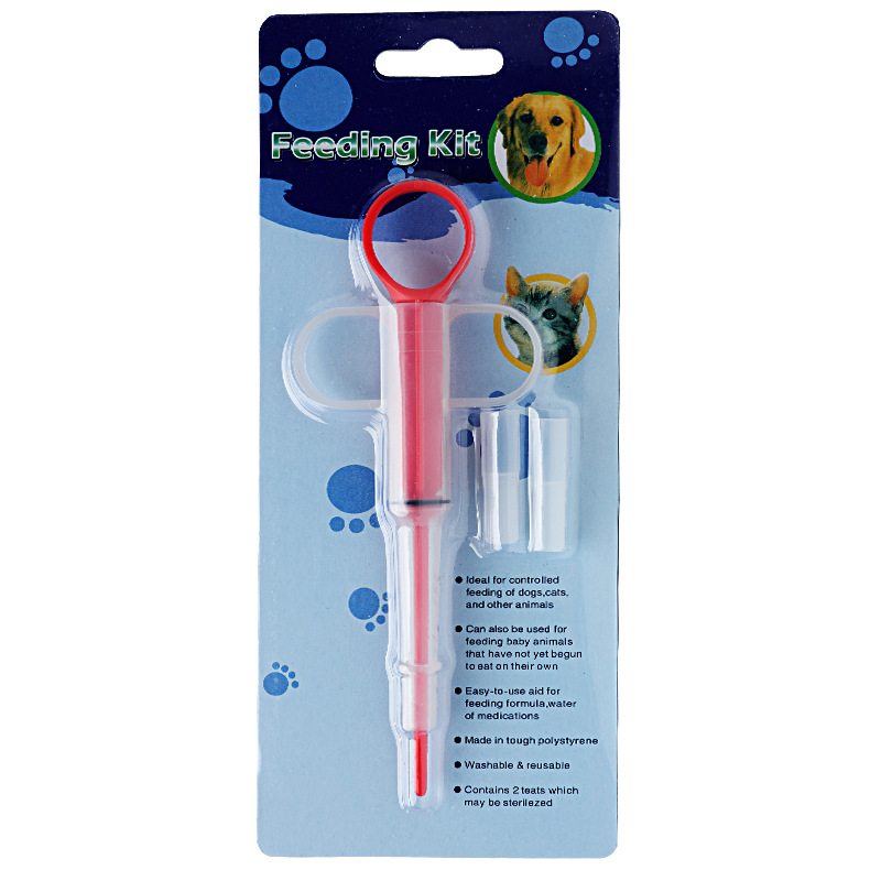  Pet Dog Feed Medication Utensil Dog and Cat Feed Medication Utensil Double-Headed Medicine Feeder Insect 