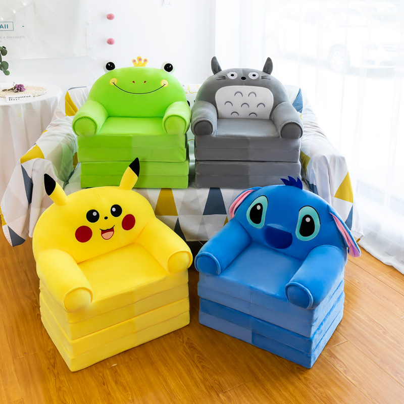 Cartoon Crown Sofa Children&#039;s Folding Small Sofa Tatami Plush Toy Baby Chair Children&#039;s Birthday Gifts