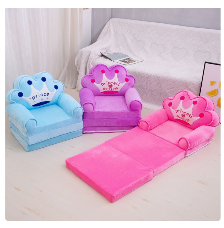 Cartoon Crown Sofa Children's Folding Small Sofa Tatami Plush Toy Baby Chair Children's Birthday Gifts Cartoon Crown Sofa Children's Folding Small Sofa Tatami Plush Toy Baby Chair Children's Birthday Gifts