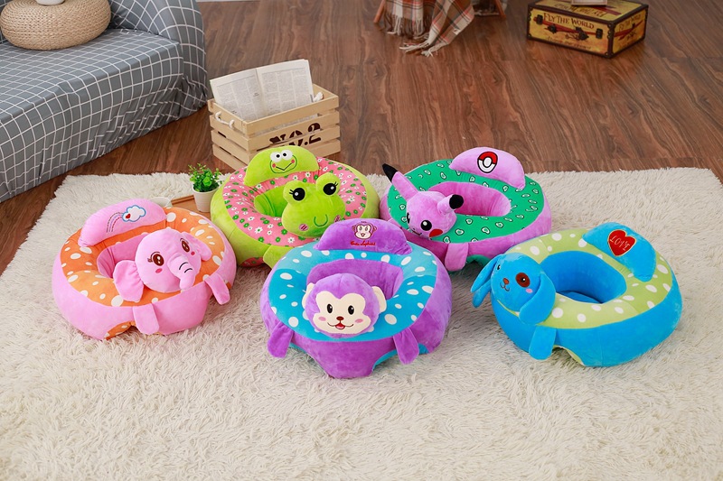 Cute Cartoon Baby Learning Seat Anti-Flip Baby Backrest Safety Chair Plush Toy Creative Small Sofa