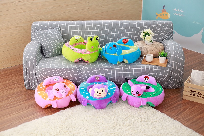 Cute Cartoon Baby Learning Seat Anti-Flip Baby Backrest Safety Chair Plush Toy Creative Small Sofa