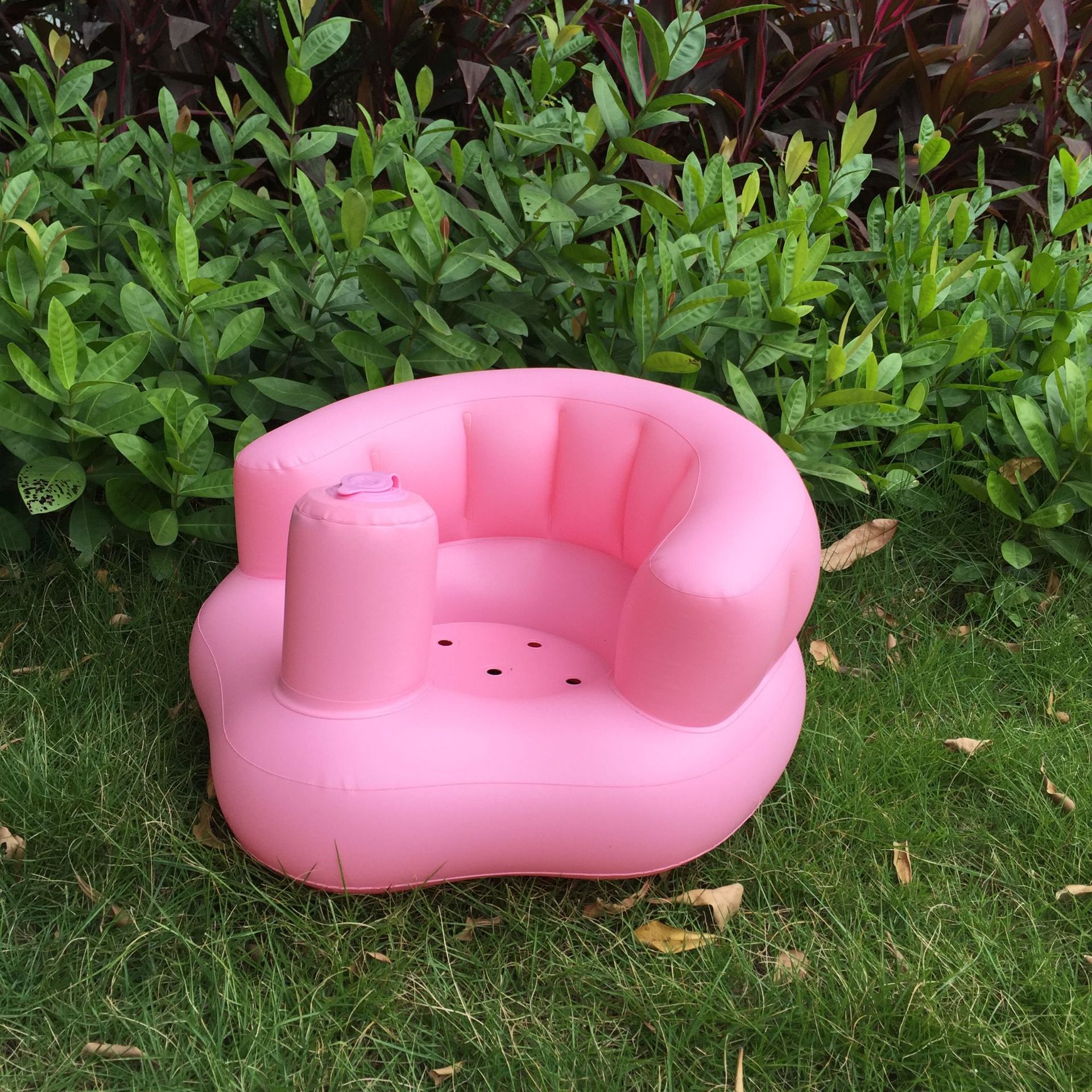 Pink basic inflatable sofa baby learn to sit chair eat chair bath stool inflatable toys