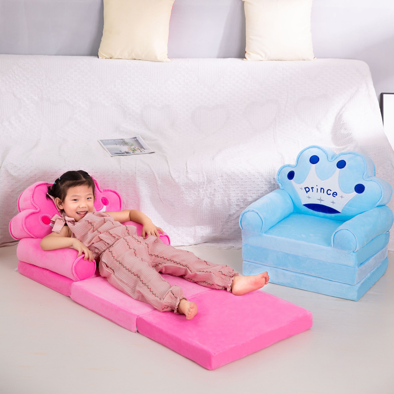 Children&#039;s Small Sofa Cartoon Princess Baby Girl Folding Seat Recliner Boy Single Lazy Sofa Tatami Wholesale