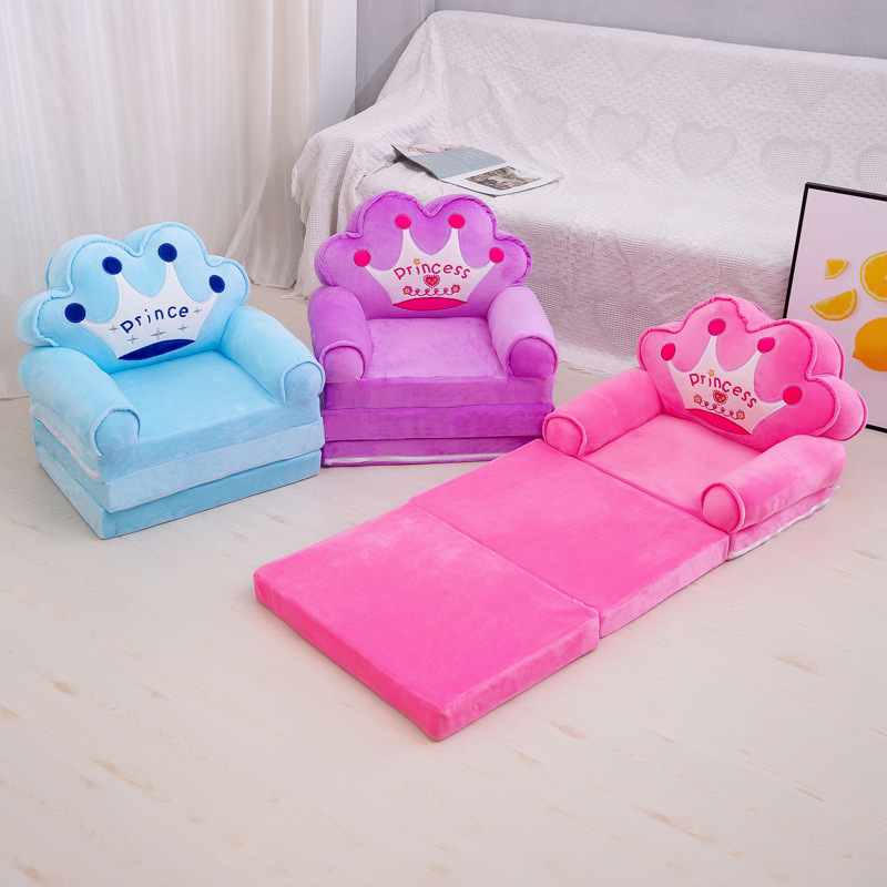 Children&#039;s Small Sofa Cartoon Princess Baby Girl Folding Seat Recliner Boy Single Lazy Sofa Tatami Wholesale