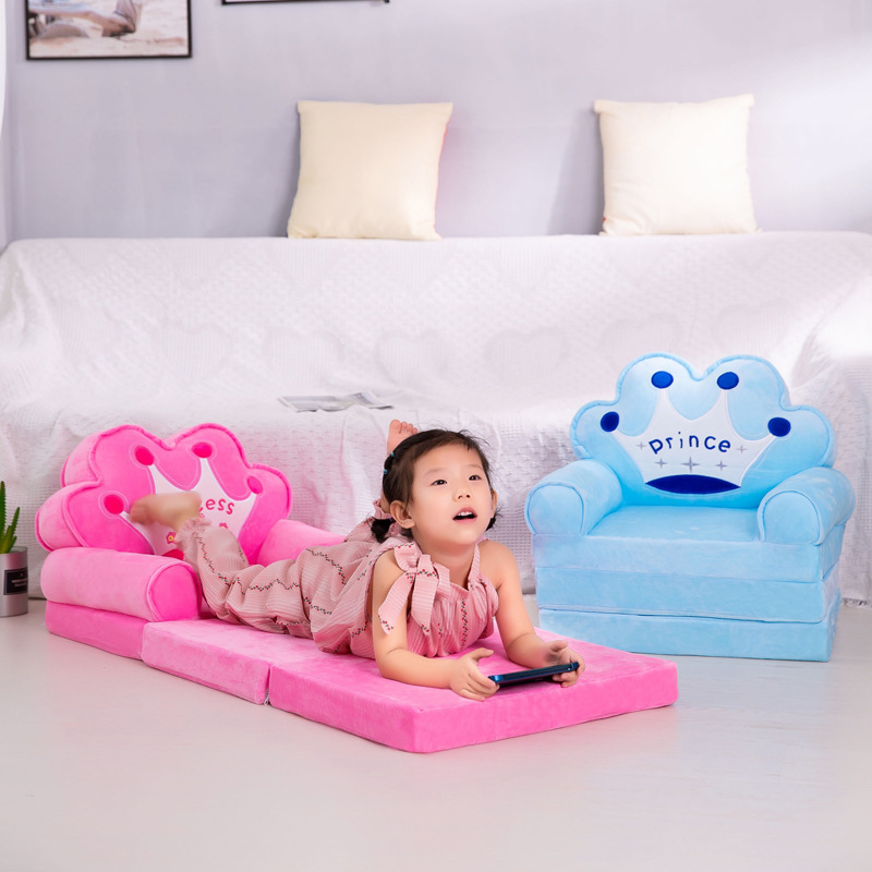 Children&#039;s Small Sofa Cartoon Princess Baby Girl Folding Seat Recliner Boy Single Lazy Sofa Tatami Wholesale
