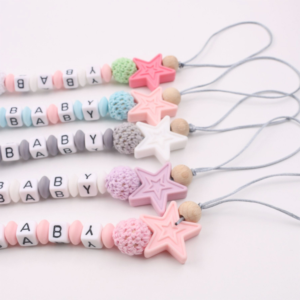 INS Hot Amazon Foreign Trade Pacifier Strap Five-Pointed Star Silicone Nipple Chain Pacifier Clip INS Hot Amazon Foreign Trade Pacifier Strap Five-Pointed Star Silicone Nipple Chain Pacifier Clip