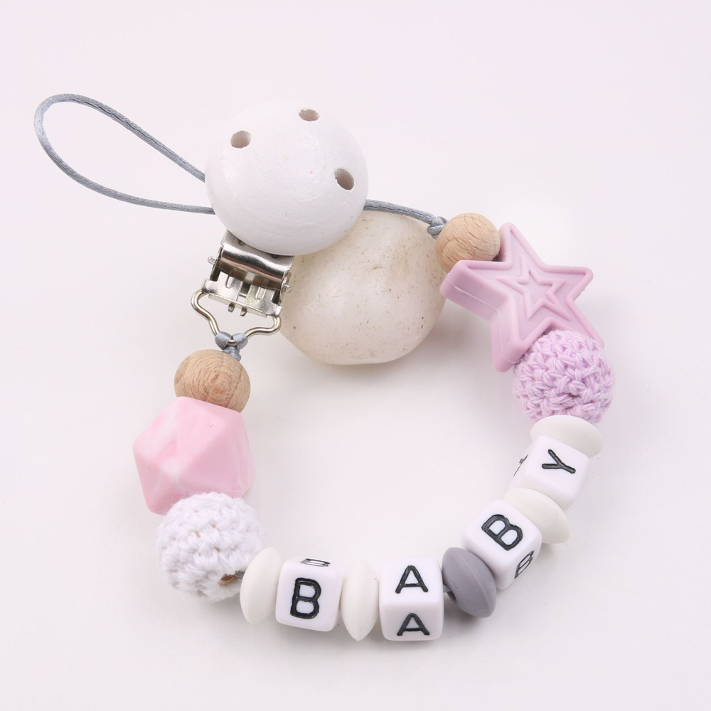 INS Hot Amazon Foreign Trade Pacifier Strap Five-Pointed Star Silicone Nipple Chain Pacifier Clip INS Hot Amazon Foreign Trade Pacifier Strap Five-Pointed Star Silicone Nipple Chain Pacifier Clip