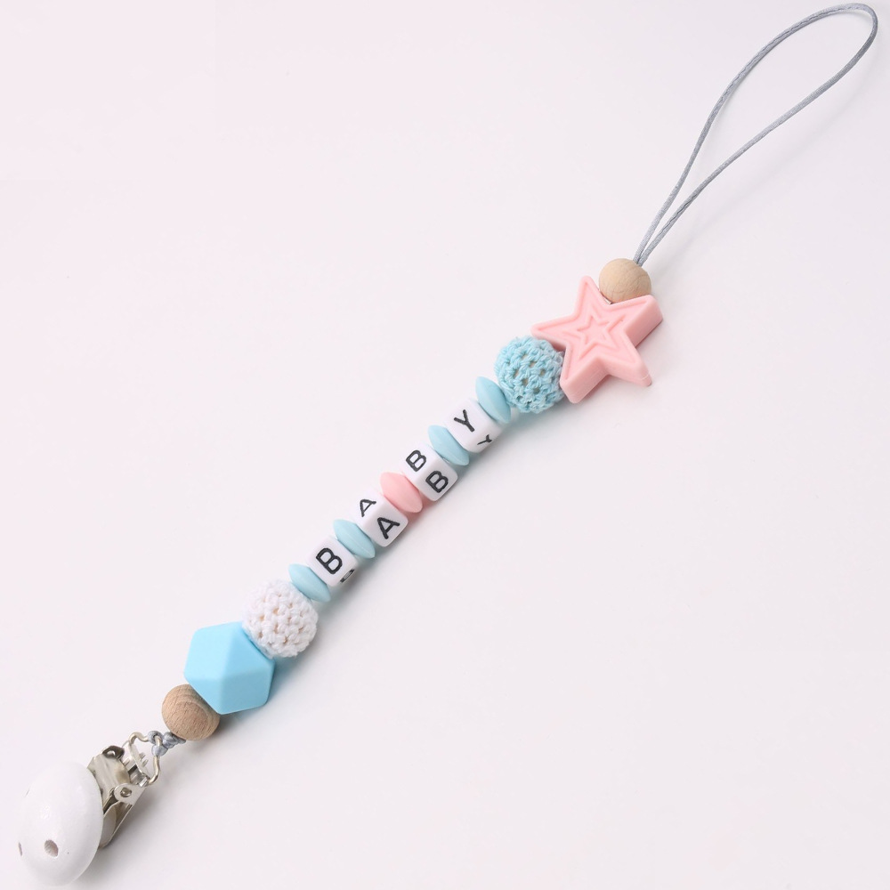 INS Hot Amazon Foreign Trade Pacifier Strap Five-Pointed Star Silicone Nipple Chain Pacifier Clip INS Hot Amazon Foreign Trade Pacifier Strap Five-Pointed Star Silicone Nipple Chain Pacifier Clip