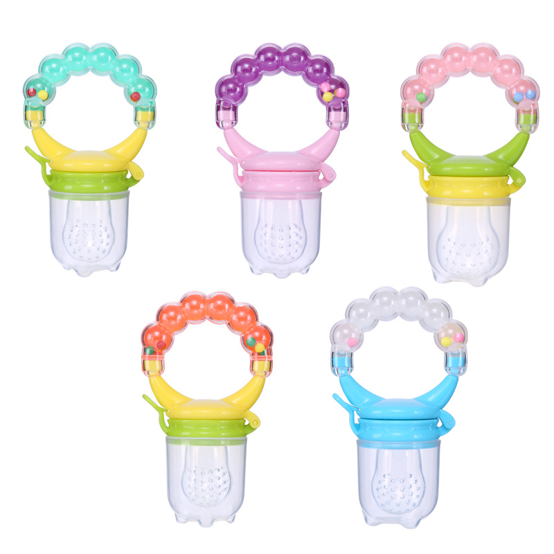 Baby Silicone Nipple Baby Fruit and Vegetable Rattle Bite Happy Bell Pacifier Food Feeder Baby Products