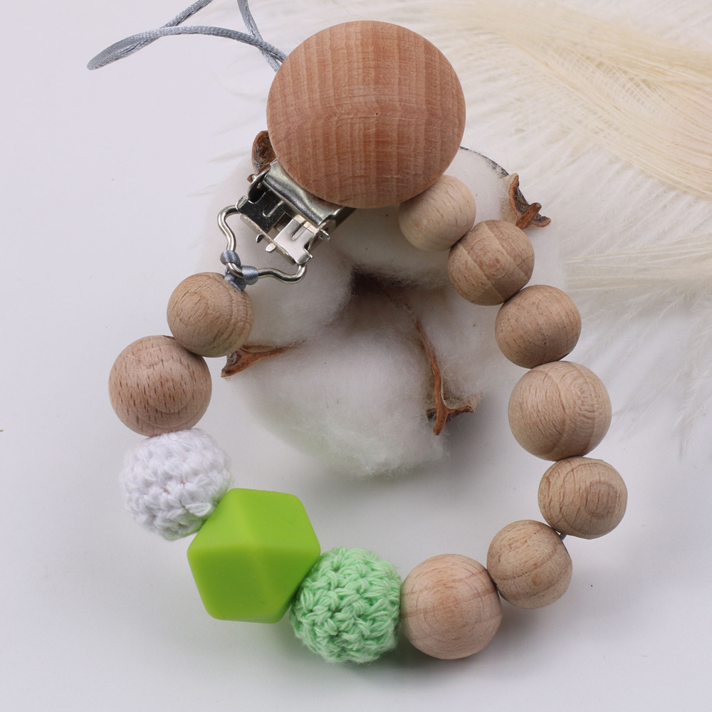 Amazon Hot Beech Clip Silicone Nipple Chain Teether Anti-Lost Chain Bite Chain Toy Drop-Preventing Chain Biteable