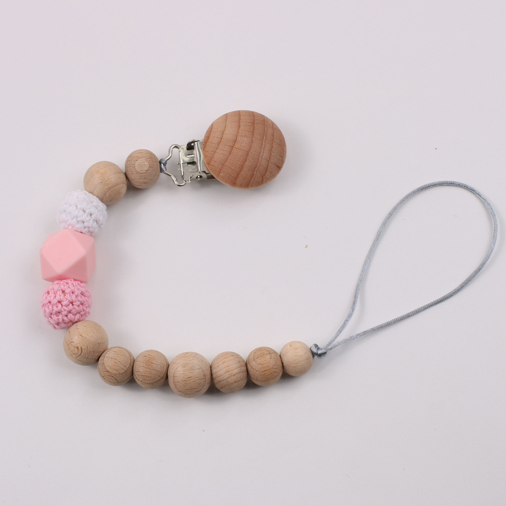 Amazon Hot Beech Clip Silicone Nipple Chain Teether Anti-Lost Chain Bite Chain Toy Drop-Preventing Chain Biteable