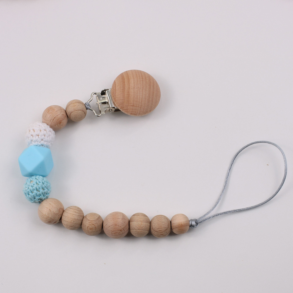 Amazon Hot Beech Clip Silicone Nipple Chain Teether Anti-Lost Chain Bite Chain Toy Drop-Preventing Chain Biteable