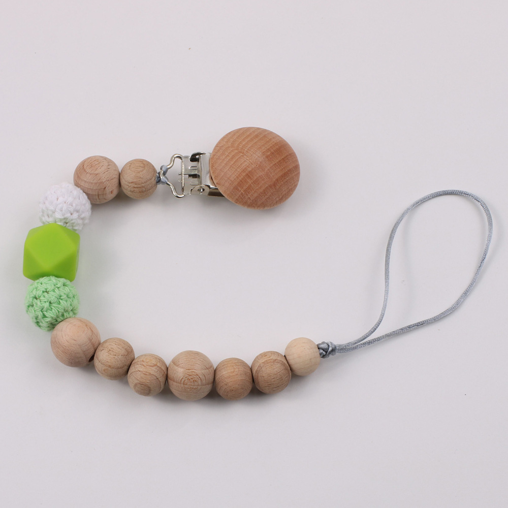 Amazon Hot Beech Clip Silicone Nipple Chain Teether Anti-Lost Chain Bite Chain Toy Drop-Preventing Chain Biteable