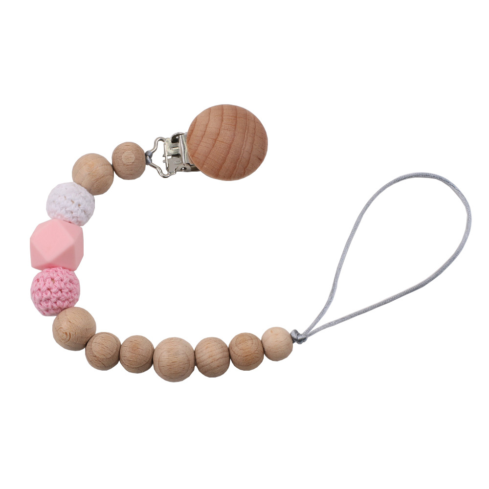 Amazon Hot Beech Clip Silicone Nipple Chain Teether Anti-Lost Chain Bite Chain Toy Drop-Preventing Chain Biteable