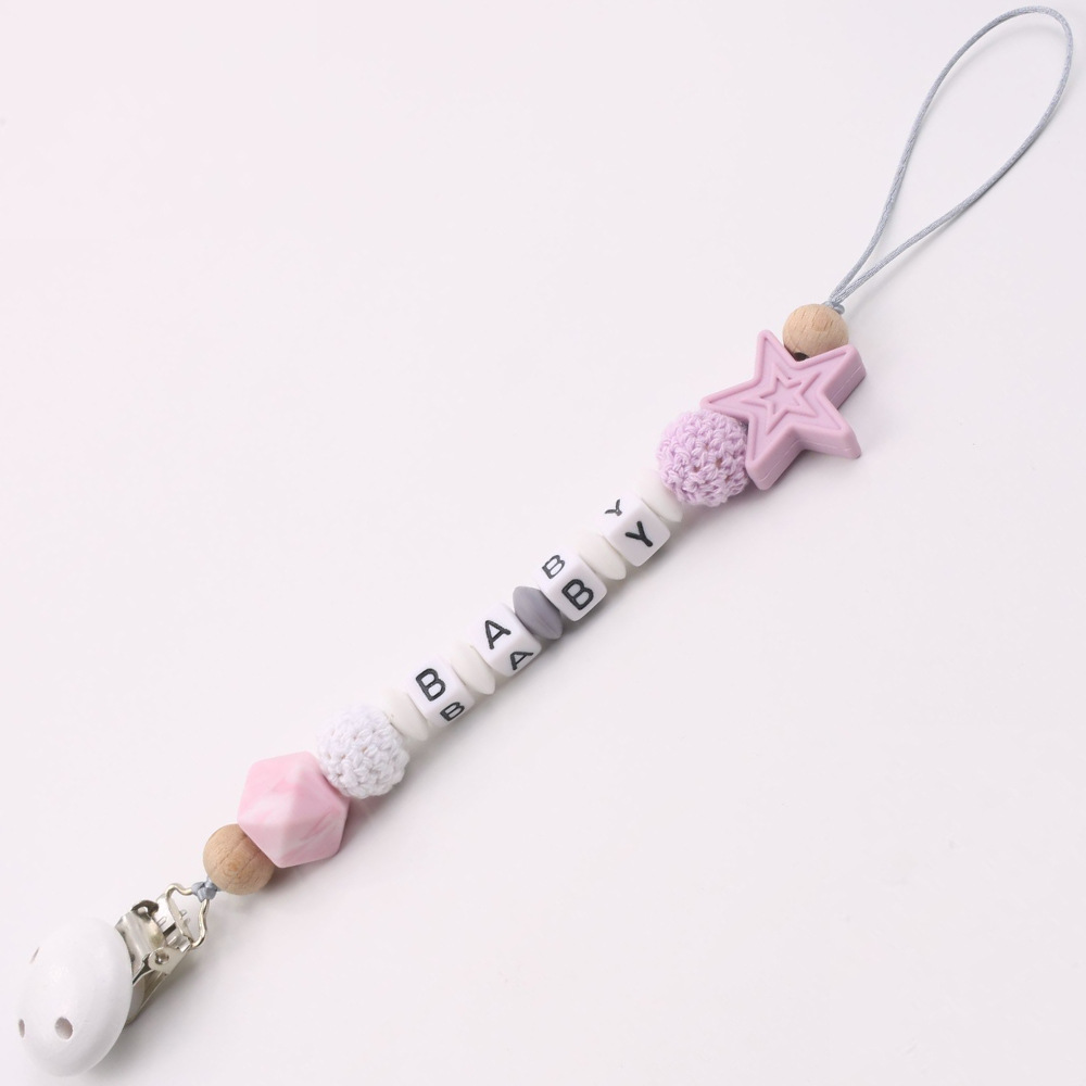 INS Hot Amazon Foreign Trade Pacifier Strap Five-Pointed Star Silicone Nipple Chain Pacifier Clip INS Hot Amazon Foreign Trade Pacifier Strap Five-Pointed Star Silicone Nipple Chain Pacifier Clip
