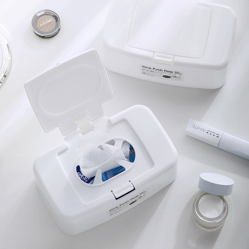 Yamada Japan Imported Push Button Wet Tissue Box Disposable Gloves with Lid Storage Box Makeup Remover Wet Tissue Box
