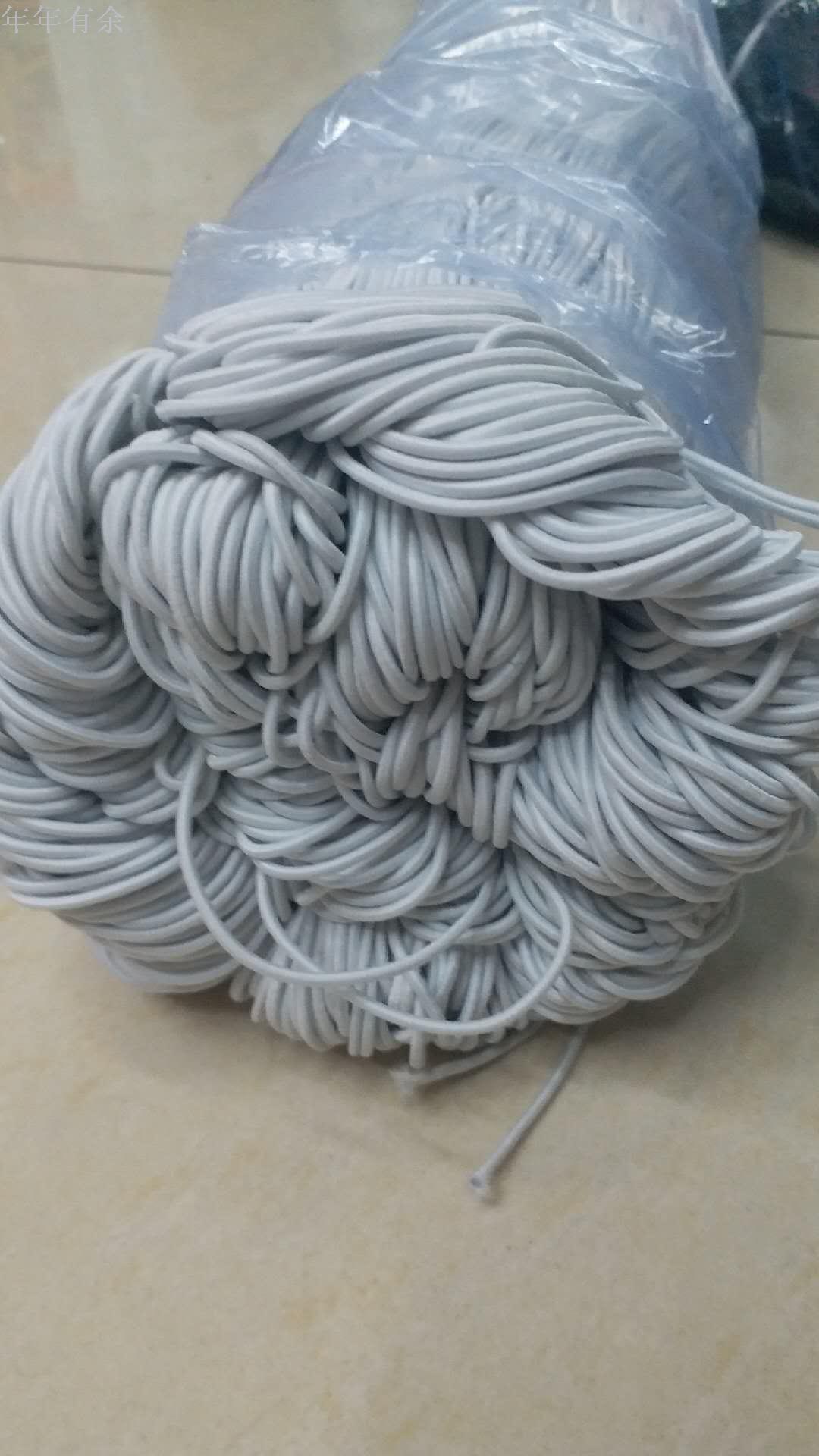 Factory direct selling 3.0mm black and white imported latex elastic rope clothing hat garment round elastic belt Factory direct selling 3.0mm black and white imported latex elastic rope clothing hat garment round elastic belt