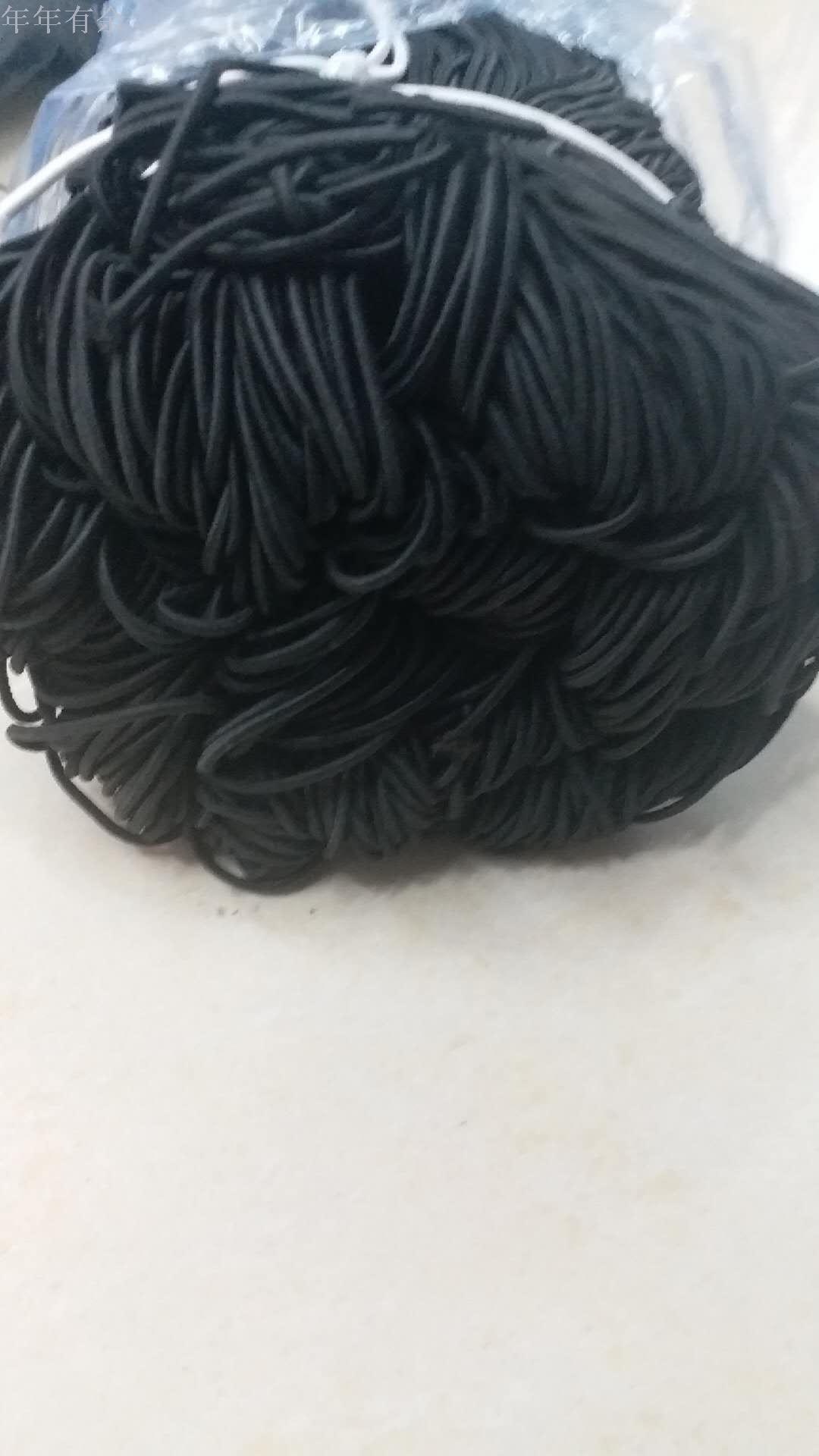 Factory direct selling 3.0mm black and white imported latex elastic rope clothing hat garment round elastic belt