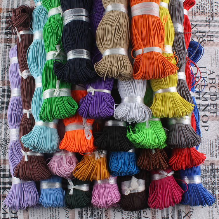 Round 0.12cm Imported Color Elastic Band String Beads String Tag Hair Ring Elastic Band Birthday Hat Elastic String
