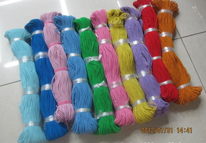 Round 0.12cm Imported Color Elastic Band String Beads String Tag Hair Ring Elastic Band Birthday Hat Elastic String