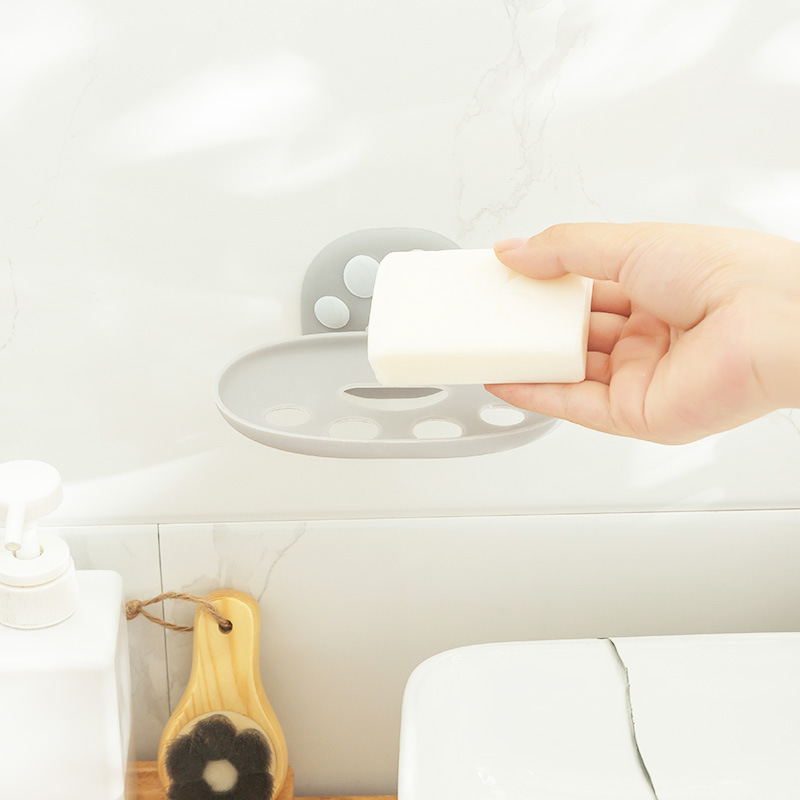 Soap Box Punch-Free Soap Holder Wholesale Wall-Mounted Toilet Drain Soap Box Soap Dish Cat's Paw Shelf
