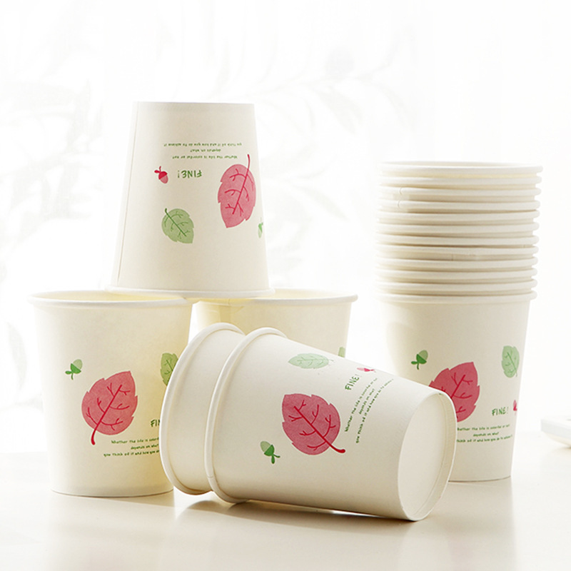Paper Cup Thickened Home Use and Commercial Use Coffee Office Drinking Cup Drink Juice Cup Simple White Water Cup