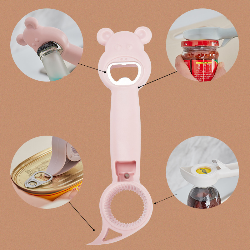 Household Four-in-One Can Can Openers Kitchen Tools Creative Drink Lid Opener Multi-Purpose Beer Bottle Opener