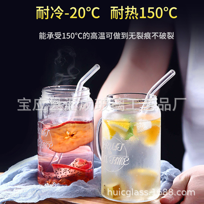 Factory Direct Sales of High Borosilicate Glass Pipette Glass Straw Set Transparent Juice Drink Milk Tea Straw