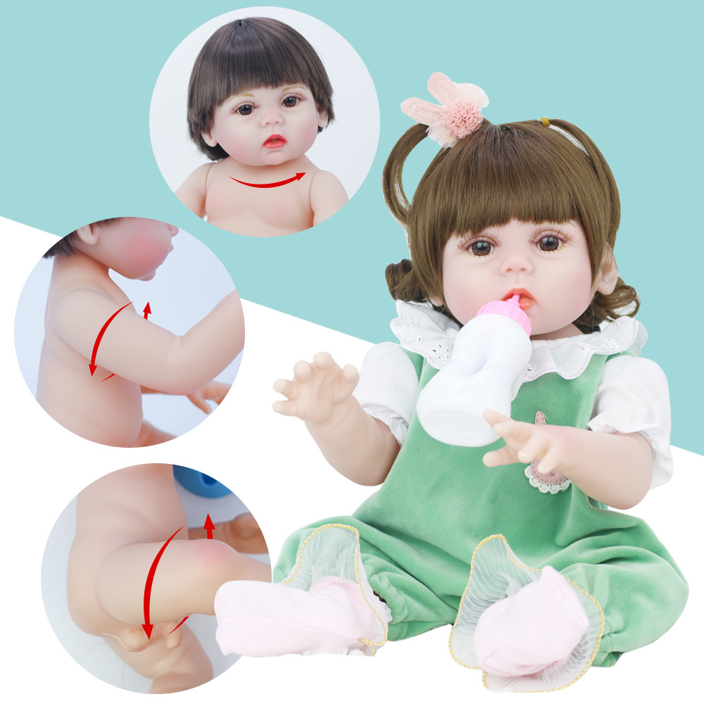 Simulated Doll 53cm Reborn Doll Will Drink Water and Pee Vinyl Baby Doll Children&#039;s Toys Cross-Border Wholesale