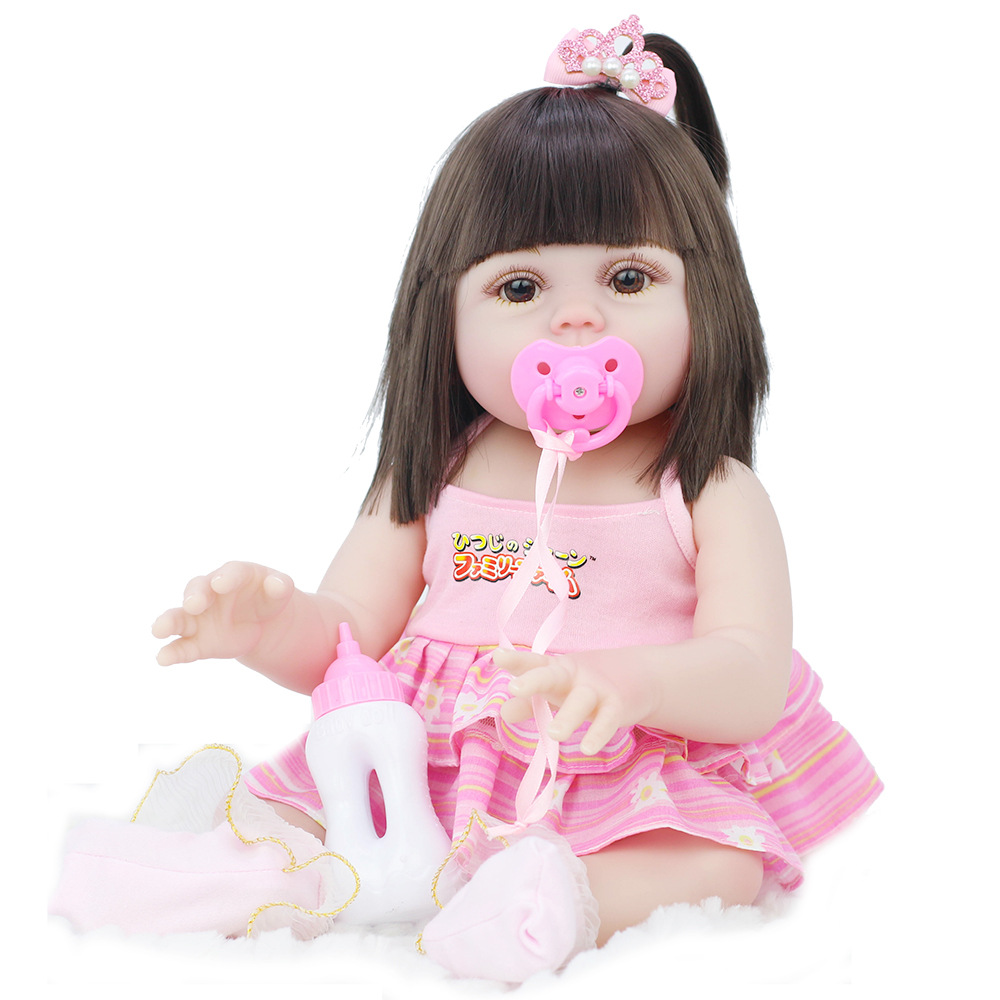 Simulated Doll 53cm Reborn Doll Will Drink Water and Pee Vinyl Baby Doll Children&#039;s Toys Cross-Border Wholesale