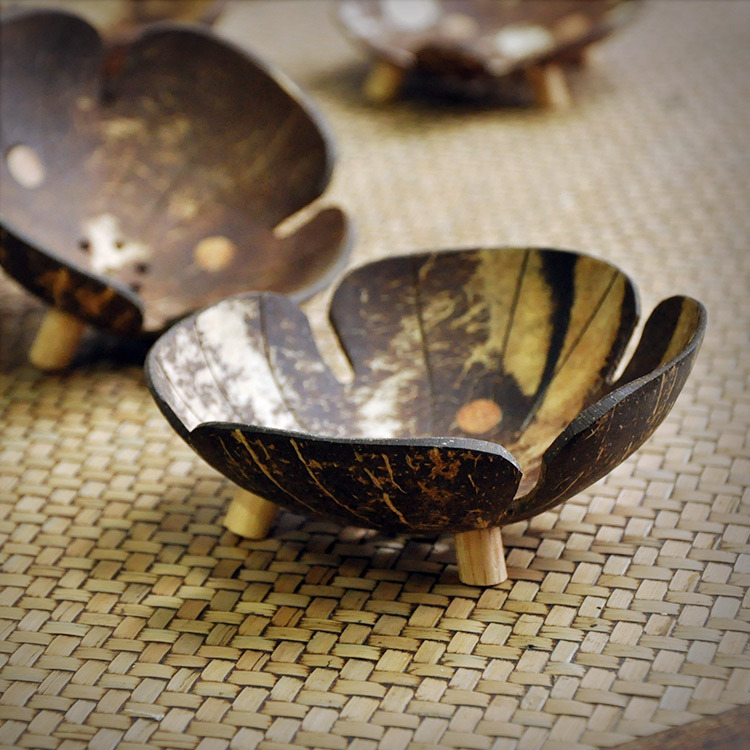 Thailand imported wooden handicraft soap box Coconut shell soap box Creative household soap box wholesale 140231
