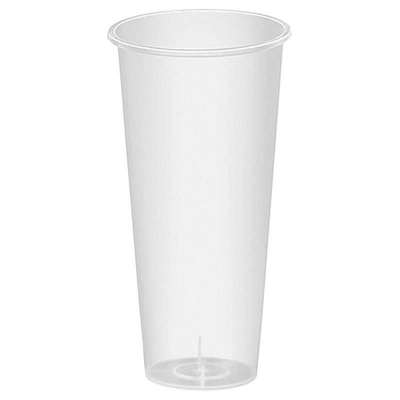 90 Caliber Milk Tea Cup Disposable Frosted with Lid Packaging Cup Commercial Thickened 500700ml Plastic Drink Cup