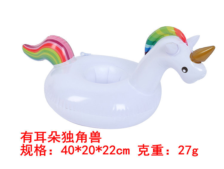Available from stock PVC inflatable Water toy Flamingo Cup holders inflatable Water floating drink Cup holders