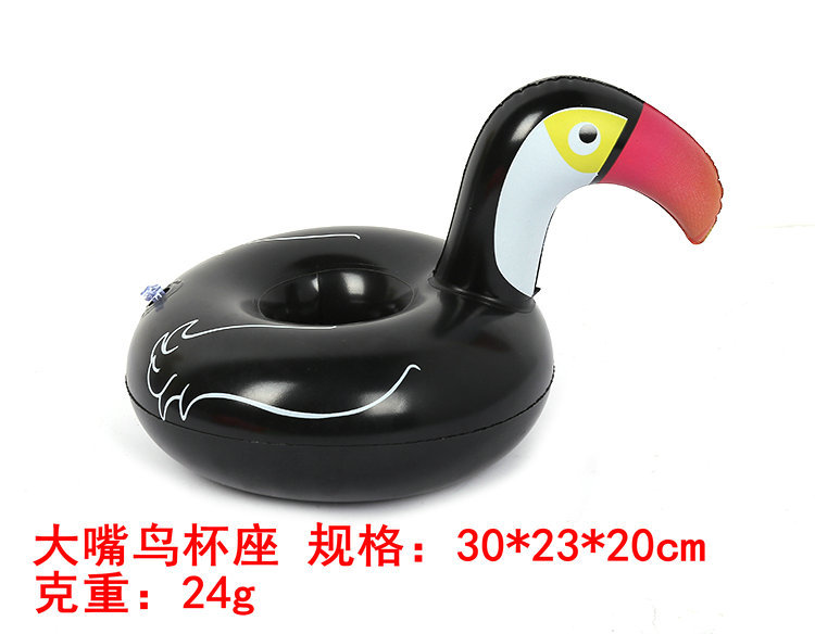 Available from stock PVC inflatable Water toy Flamingo Cup holders inflatable Water floating drink Cup holders