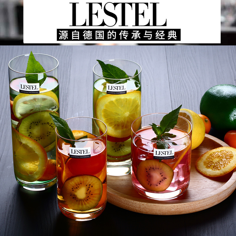 Lestel Germany Imported Crystal Glass Whiskey Glass Household Straight Glass Drink Cup a Set of 6