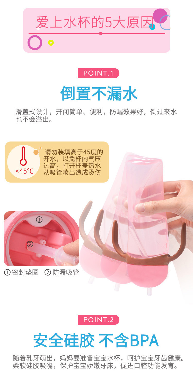 Japan Imported Pigeon/Pigeon Children's Cups Penguin Bottle Baby Learns to Drink Handle Straw Cup 330ml