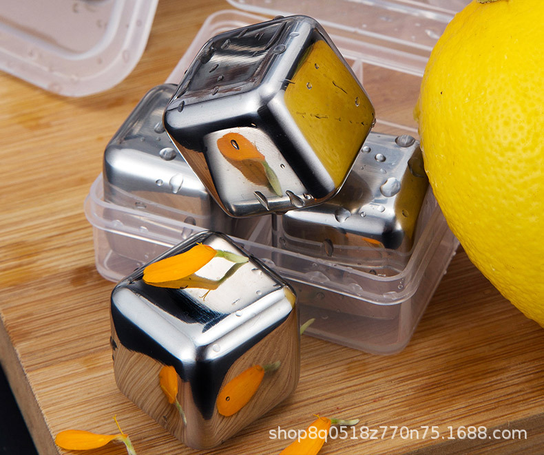 304 Stainless Steel Ice Cube Quick-Frozen Ice Grain Metal Ice Grain Coffee Drink Whisky Bar Wine Creative Supplies