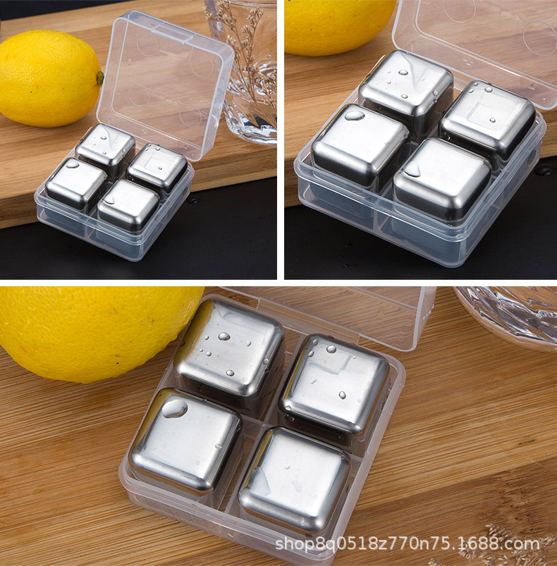 304 Stainless Steel Ice Cube Quick-Frozen Ice Grain Metal Ice Grain Coffee Drink Whisky Bar Wine Creative Supplies