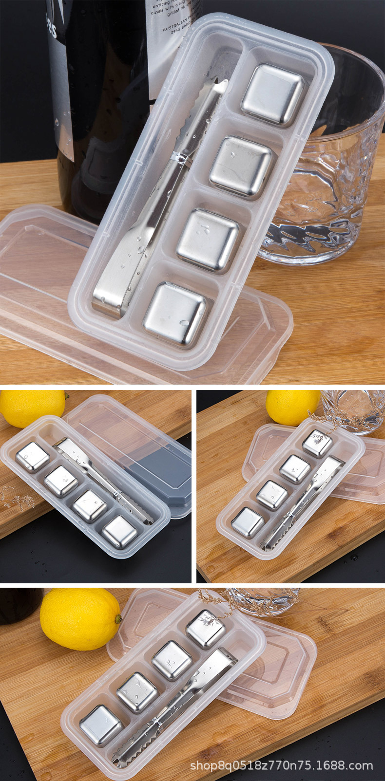 304 Stainless Steel Ice Cube Quick-Frozen Ice Grain Metal Ice Grain Coffee Drink Whisky Bar Wine Creative Supplies