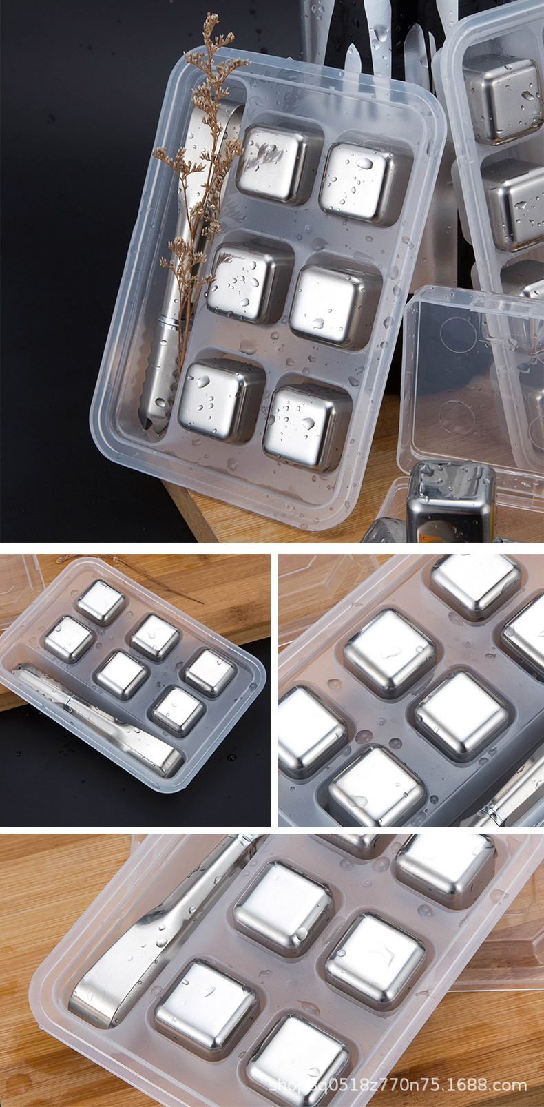 304 Stainless Steel Ice Cube Quick-Frozen Ice Grain Metal Ice Grain Coffee Drink Whisky Bar Wine Creative Supplies