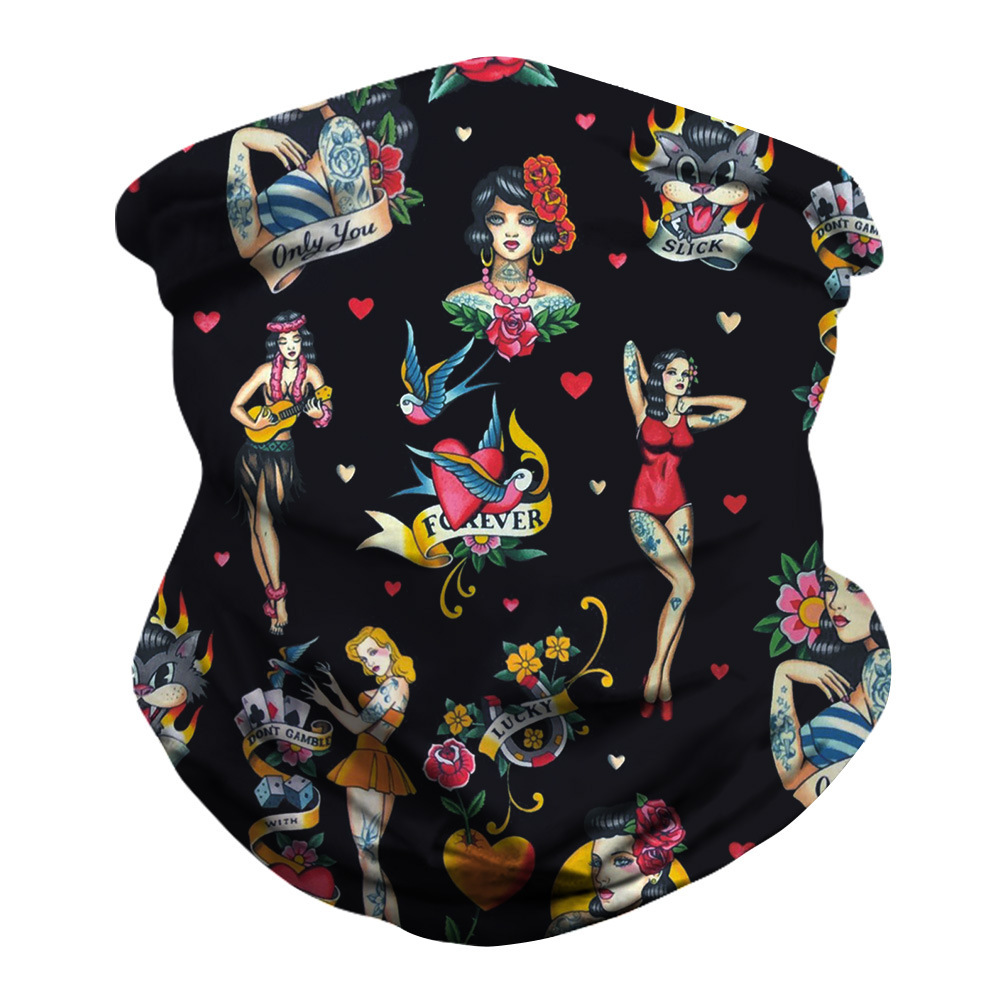Amazon Flower Magic Face Towel Outdoor Sports Cycling Fishing Multi-Functional Scene Dustproof Ice Silk Bandana Mask